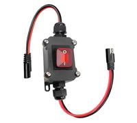 Ubric Inline, 12 V-24 V, Interruttore di Alimentazione, IP67, Impermeabile, Cavo SAE a SAE da 14 AWG con Interruttore on/off, connettore rapido per Pannello Solare, Moto, Camper, Trailer (Rosso)