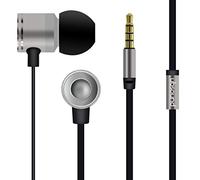 UBSOUND Fighter PRO HD Grigio Cuffie Auricolari In-Ear Alluminio con Microfono e Jack standard 3,5mm Cavo Piatto Antinodi Garanzia 2 anni. Cuffiette per Smartphone Iphone PC Game Tablet Mp3
