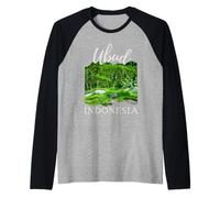 Ubud Bali Indonesia Souvenir Yoga Meditazione Risaie Maglia con Maniche Raglan