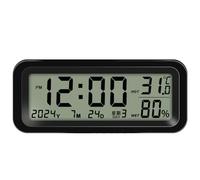Ubxvamm Piccolo orologio digitale ricaricabile, per cruscotto auto, camion, ora, data, temperatura, umidità