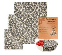 Ubxvamm Set di 3 involucri multiuso per alimenti in cera d'api, riutilizzabili, in cotone robusto, accessorio per la casa per la freschezza della cucina