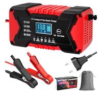 UCAMP 12v 6A Caricabatterie Carica Batteria per Auto, Compensazione Temperatura, Schermo LCD Screen Multi Protezioni Riparazione Manutenzione, per Auto Moto Barche Camion Tosaerba, AGM Gel Wet SLA