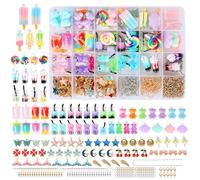 UCAMP 161 Pezzi Charms Set di Pendenti,Caramelle Orecchini Fai Da Te,Charms Farfalla Ciondolo Bubble Tea Portachiavi Orso Gommoso Orecchini Regalo Fai Da Te,Regalo Natale per Ragazza