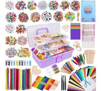 UCAMP 3700+Pcs Lavoretti Creativi per Bambini,DIY Art Craft Set,Kit Lavoretti Creativi per Bambini Bambina,Scovolini Colorati per Lavoretti,Giochi Creativi Bambini 3+Anni Giocattoli Regali Bambini