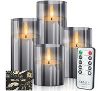 UCAMP 4 Pezzi Candele a Led Senza Fiamma,Candele Senza Fiamma Tremolante con Telecomando e Funzione Timer,Candele Led Senza Fiamma per Casa,Stanza,Tavolo,Halloween,Decorazioni Natalizie