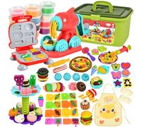 UCAMP 65 Formine per Plastilina,Plastilina Accessori Cucina,Plastilina Strumenti di Modellazione per Bambini,con 12 Vasetti Plastilina,Maniche e Grembiule,Regalo di Compleanno per Bambini