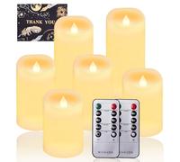 UCAMP Candele a LED,Candele LED,Set di 6 Candele senza fiamma,Candele Flickering Flameless,LED tea lights Tremolante con Telecomando e Funzione Timer per Compleanno/Festa/Matrimonio/Hotel