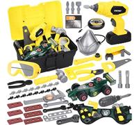 UCAMP Cassetta Attrezzi Bambini,83 Pezzi Bambini Costruzioni Cassetta degli Attrezzi con Trapano Elettrico Martello,Cacciavite,Gioco Educativo Compleanno Regalo per Bambini 3 4 5 6 7 8 Anni