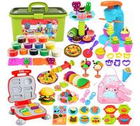 UCAMP Formine per Plastilina, 65 Pezzi Pasta Modellabile Bambini Plastilina Bambini,Argilla da Modellare Include 12 Vasetti Plastilina,Giochi Bambini Regalo per Ragazzi e Ragazze dai 3 ai 12 Anni