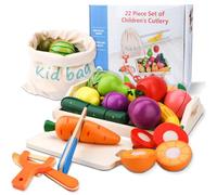 UCAMP Frutta da Tagliare Giocattolo,Giochi Accessori Cibo Cucina,Cibo giocattolo,Accessori Cucina Bambini con Frutta e Verdura Giocattolo,per 3-5 Anni Regalo Compleanno Pasqua Halloween Natale
