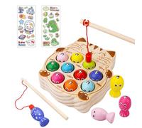 UCAMP Giochi Montessori,Magnetici di Pesca Giocattoli,2 Anni Legno Educativo Giocattoli,2 in 1 Giochi Magnetici di Pesca in Legno,Compleanno Regalo per 2 3 4 Anni Bambini Ragazzi