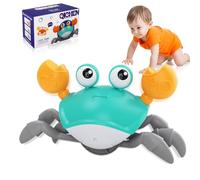 UCAMP Granchio Che Cammina Neonato con Musica e Luci LED, Gioco Interattivo per Tummy Time e Sviluppo Motorio 3-12 Mesi, Educativo Sensoriale, Regalo per Nascita, Compleanni, la Festa dei Bambini