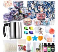 UCAMP Kit Candele Fai Da Te,Kit per Fabbricazione Candele DIY,Cera d'api Naturale,Kit per Candele,10 Barattoli per Candele,Kit per La Fusione di Cera per Principianti Set Regalo