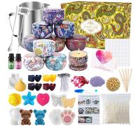 UCAMP Kit per Realizzare Candele,Kit per Candele Fai da Te per Fabbricazione Candele Profumate per Principianti Candele Kit,tra 10 Cui Lattine per Candele,Stoppini,Pentola