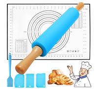 UCAMP Mattarello Silicone,Mattarello Cucina,Utensili Mattarello,Antiaderente del Mattarello,Mattarello in Silicone Antiaderente,Utensili Mattarello per Cuocere la Pizza, Pasta, Biscotti, Pasticceria