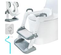 UCAMP Riduttore wc per bambini,Scaletta WC per Bambini Pieghevole,Riduttore wc Bambini,Pieghevole Regolabile in Altezza,con PU Morbida Seduta Imbottita, pedana antiscivolo anti-spruzzo,per V,U,O