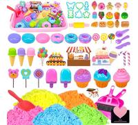 UCAMP Sabbia Cinetica Bambini,Sabbia Per Bambini Con 1000g Sabbia Magica,Kit Di Sabbia,Dessert Sabbia Cinetica Bambini Set Con Sabbiera,Sabbiera Giocattolo Per Ragazzi E Ragazze Oltre I 3 Anni