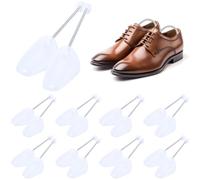 UCAMP Set da 9 Paia di Tendiscarpe in Plastica,Tendiscarpe Uomo,Regolabile Adulto Scarpa Albero,Forma per Calzature,Forme Scarpe Con Tensione Molla Bobina,Taglia Variabile38-45,Transparente