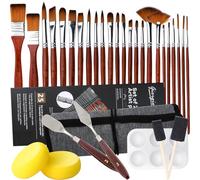 UCAMP Set Pennelli Pittura,32 Pezzi Pennelli Per Dipingere,Pennelli Acquerello Professionali,Pennelli Professionali In Nylon Art, Per Acquerelli,Inchiostro Acrilico, Acrilica,Guazzo,Olio