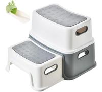 UCAMP Sgabello Bambini,Robusto Scaletta a 2 Gradini per Bagno,Lavandino e Toilette,Sgabello a due gradini per bambini Design Antiscivolo e Antiribaltamento,Sopporta Fino a 90 kg