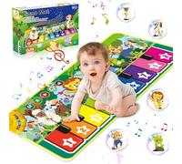 UCAMP Tappetino Musicale per Bambini con 19 Suoni Musicali,Tappeto Musicale Bambini 1 Anno con 10 Animali,Tappetino per Pianoforte,Giochi Bambini 1 Anno (110×43cm)