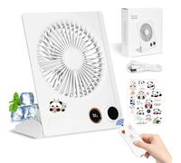 UCAMP Ventilatore da Tavolo Portatile,Ventilatore USB Ricaricabile,4000mAh Batteria,Angolo Regolabile a 180°,Velocità Regolabile,con Telecomando e Temporizzazione,Basso Rumore,Ventilatore Sospeso