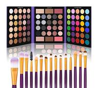 UCANBE 86 Colors Nude Eyeshadow Palette with 15pcs Makeup Brushes Set, Matte Glitter Long Lasting Highly Pigmented Waterproof Colorful Eye Shadow Contour Blush Powder Highlighter All in One