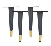 UCCE Gambe per mobili in Metallo 4 Pezzi Gambe per Tavolo in Ferro Conico Obliquo Durevole Non arrugginisce Resistente all'Usura Scivolare Carico Sovradimensionato Facile da