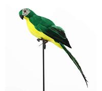 Uccelli artificiali da 34 cm, con piume d'ara, decorazione moderna per casa e giardino (verde)