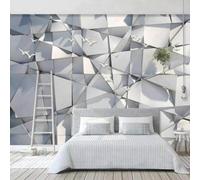 Uccelli Astratti Linea Geometrica Cubica 3D Carta Da Parati Facile Installare Mobili Sfondi Ufficio Divano Camera Letto Sfondo Decorazione Murale-350cm×256cm