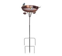 Uccelli Bagno In Piedi All'aperto-Acqua Uccelli In Metallo E Alimentazione Alimentare Con A 5 Suggerimenti-Decorazione Arte Del Giardino per Patio, Patio, , Patio