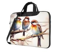 Uccelli che riposano sul ramo di un albero borsa di Tote del computer portatile per gli uomini delle donne del manicotto del computer portatile della borsa della spalla della borsa, Nero, 14 inch