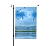 Uccelli che volano via sopra il cielo bandiere da giardino stagionali su entrambi i lati 30,5 x 45,7 cm all'esterno Pasqua giorno di San Patrizio decorazione per le vacanze