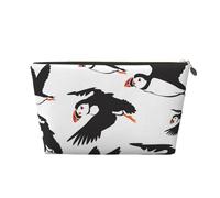 Uccelli delle pulcinelle di mare, Borsa per il trucco Borsa per cosmetici Borsa da toilette da viaggio portatile Borsa da toilette