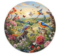 Uccelli e fiori Puzzle 1000 pezzi Il sole che dorme Arbor Rotondo Puzzle Gioco Casuale Decorazione Della Parete per Attività Familiari Stimolanti 1000 pezzi (67,5 x 67,5 cm)