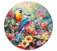 Uccelli e fiori Puzzle 1000 pezzi Piante Fioriere Rotondo Puzzle Giocattoli Regalo Interessanti Decorazione Domestica per Giochi Di Attività Familiari 1000pcs (67,5 x 67,5 cm)