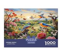 Uccelli e fiori Puzzle IntRattetetototenimento Creativo 1000 Elementi Botanical uccello Scenes Puzzle Di Autotone Decora La Casa Giochi-rompicapo Per Adulti E Bambini 70x50cm/1000pcs