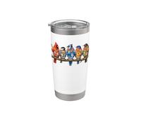 Uccelli estivi hawaiani sul ramo di un albero Birdwatching Birdwatching Bicchiere termico in acciaio inox doppia parete
