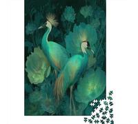 Uccelli graziosi Puzzle 1000Pcs Green Plants And Large Fiori Decorazione Per La Casa. Rilassamento E Intelligence Per Adulti E Bambini Da 14 Anni 38x26cm/1000pcs