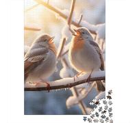 Uccelli inverno Puzzle 1000 Pezzi Scena natura fauna Stampa Vibrante Per Nonni E Nipoti Interattivo Serate Tra Amici Salotto 38x26cm/1000pcs