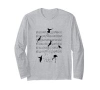 Uccelli Musica Uccelli Note Clef Music Maglia a Manica