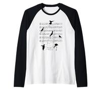 Uccelli Musica Uccelli Note Clef Music Maglia con Maniche Raglan