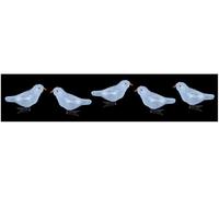 Uccelli Natalizi In Acrilico Bianco LED 16Cm, 5 Pezzi - PREMIER
