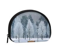 Uccelli nel parco in un giorno nevoso mini borsa portaoggetti shell portafoglio piccolo portamonete con mini con cerniera portamonete per chiavi di monete è anche possibile riporre qualsiasi piccolo