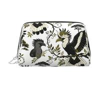 Uccelli nella giungla Makeup Bag Travel Toiletry Bag per le donne PVC | Design a stampa completa con imbottitura interna in spugna e 3 tasche antiscivolo, mantiene i cosmetici ordinatamente