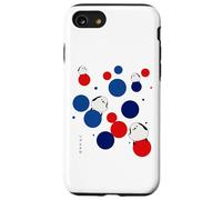 Uccelli selvatici giapponesi, Rosso, Blu, Punto, Rotondo, Pois, Kansai, Evento, Famiglia, Abbinamento Custodia per iPhone SE (2020) / 7 / 8