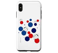 Uccelli selvatici giapponesi, Rosso, Blu, Punto, Rotondo, Pois, Kansai, Evento, Famiglia, Abbinamento Custodia per iPhone XS Max
