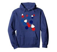 Uccelli selvatici giapponesi, Rosso, Blu, Punto, Rotondo, Pois, Kansai, Evento, Famiglia, Abbinamento Felpa con Cappuccio