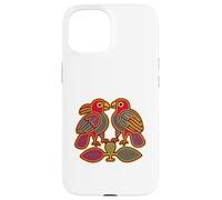 Uccelli tribali colorati Guna Mola Art Design tradizionale Custodia per iPhone 15