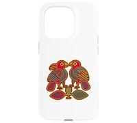 Uccelli tribali colorati Guna Mola Art Design tradizionale Custodia per iPhone 15 Pro